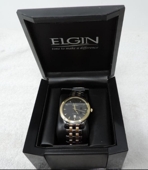 Elgin ultra slim men's watch model FG126 with case.