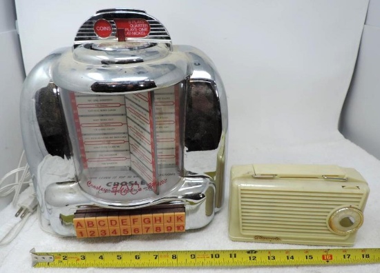 Crosley CR-9 select-o-matic 100 radio and a vintage Olympic model 450 radio.