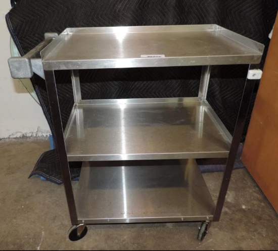 27x16x31" 3 tier rolling stainless steel cart.