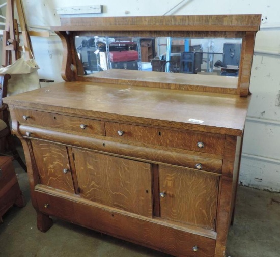 Antique buffet with mirror.
