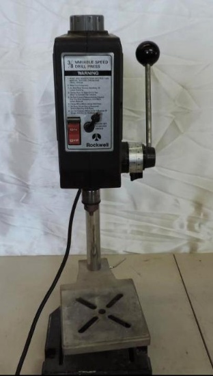 Rockwell 3/8" model 10 variable speed drill press (tested operable).