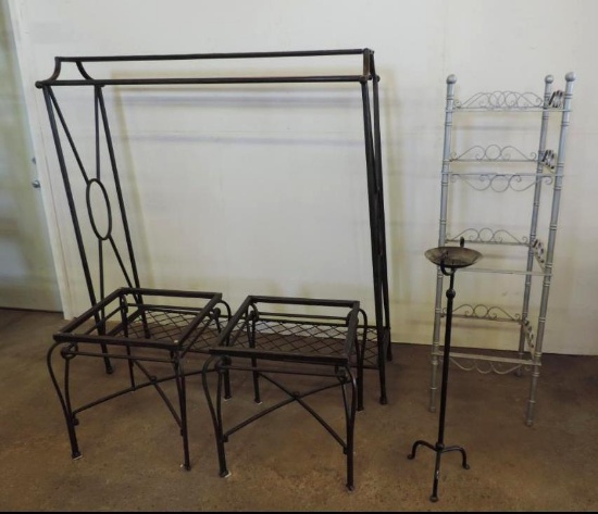 Metal furniture grouping.