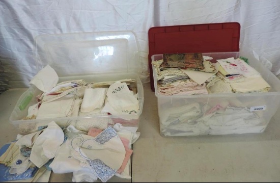 2 large boxes of embroidery.