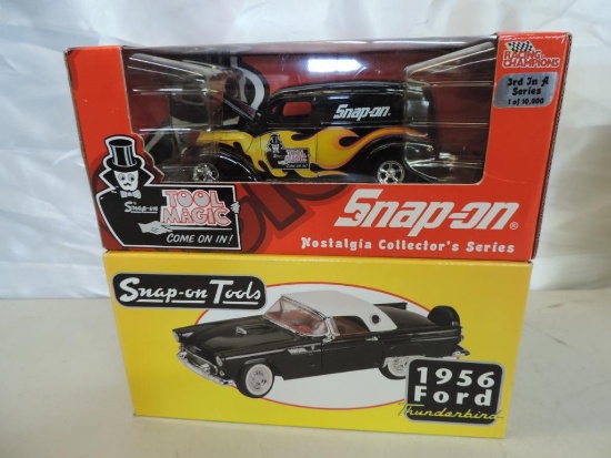 Snap On 1937 Ford delivery & 1956 ford Thunder bird 1/24 scale models.
