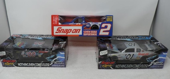 Snap On 2000, 2001 Southern Thunder diecast dream cars and 1999 Team ASE Snap-On super truck.