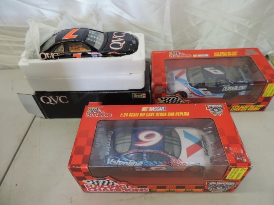 2 Racing champions die cast stock cars and revell # 7 QVC car.