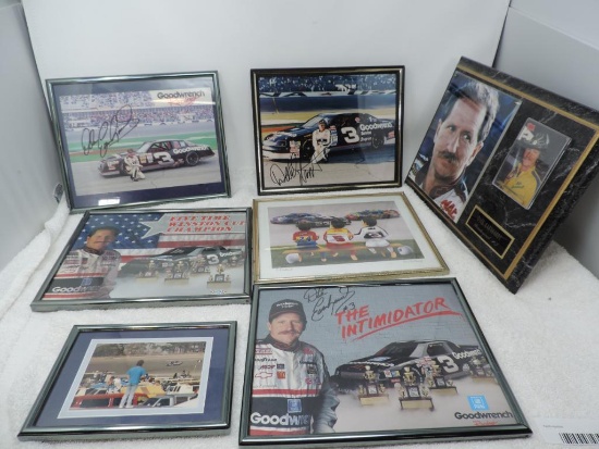 Dale Earnhardt Racing memorabilia lot with 2 possible autographed pictures.