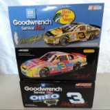 Peter Max, Oreo #3 and 50th anniversary Bass pro 1:24 scale diecast cars.