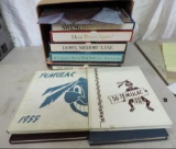 Box of records and 1950's Temulac year books.