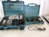 Makita TD020D 7.2 volt cordless driver with charger and case, Makita 10.8 volt battery & charger,