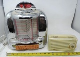 Crosley CR-9 select-o-matic 100 radio and a vintage Olympic model 450 radio.