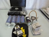 Newart home new portable burner with case and MSR rapid fire stove.