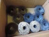 Partial box of Hitachi coil nails.
