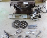Porter cable router with tool bag and accessories. Tested operable.