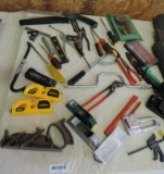 Large lot of hand tools.Craftsman plane, laser levels and more.