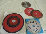 10 Various saw blades.