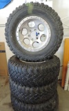 Set of 4 LT 285/70 R17 BF Goodrich Mud-Terrain tires and wheels.
