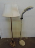 Brass lamp and Verilux lamp.