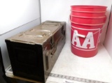 Military ammo can and Winchester Bucket