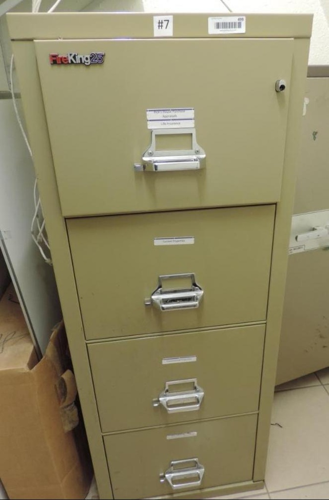 25x21x53 Fire King 25 Fire Proof File Cabinet With No Key Or Lock