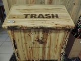 2 Aspen log trash bins (33x21x38