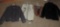 2 leather jackets, 1 leather vest and vest with pins.