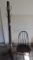 Solid wood chair and coat rack.