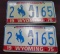 Two pair sequential 1975 Wyoming License Plates.