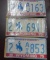 Three sets of 1975 Wyoming License Plates.
