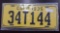 One 1935 Colorado License Plate.