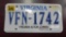 One Virginia License Plate.
