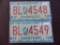 Two pair 1975 Centtenial Colorado License Plates.