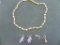 Bead and yellow gold filled fashion necklace & two sets of earrings.