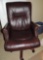 Brown leather office chair.