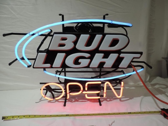 27x19" Bud Light Open neon sign.