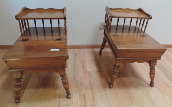Two maple Ethan Allen end tables.