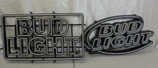 2 bud light plastic signs.
