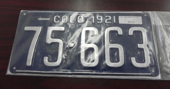 One 1921 Colorado License Plate.