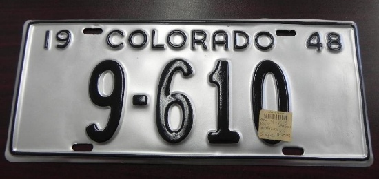 One 1948 Colorado License Plate.