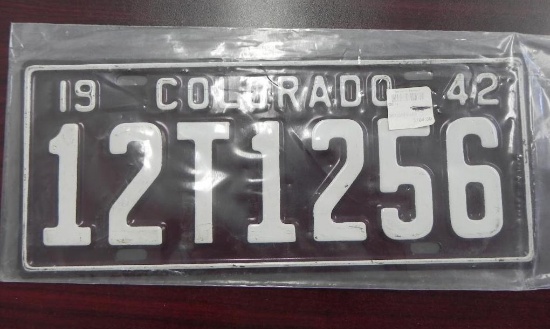 One 1942 Colorado License Plate.