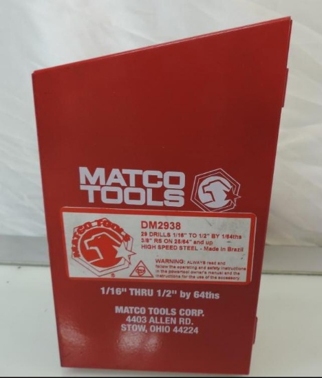 Matco DM2938 drill bit index.