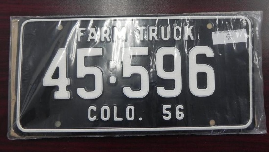 Two pair 1956 Colorado Fram Truck License Plates.