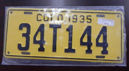 One 1935 Colorado License Plate.