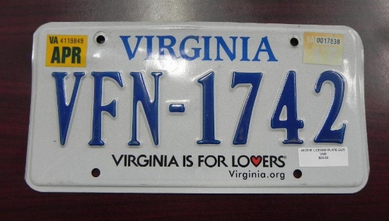 One Virginia License Plate.