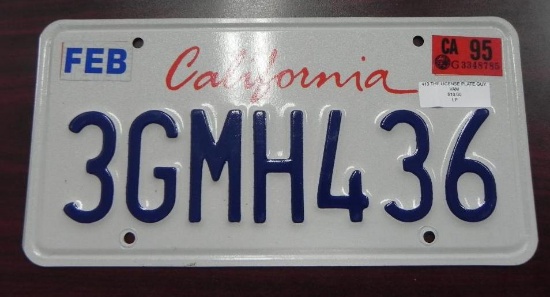 One California License Plate.