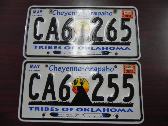 Two Oklahoma License Plates.