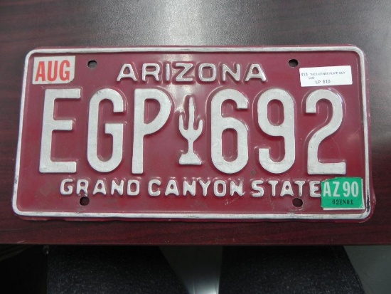 One Arizona License Plate.