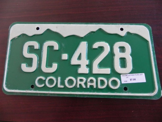 One Colorado License Plate.