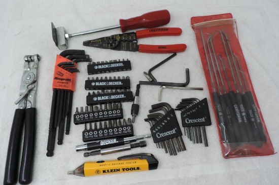 Snap on allen wrenches, Matco & craftsman picks, drill bits, craftsman wire strippers and more.