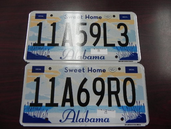 Two Alabama License Plates.